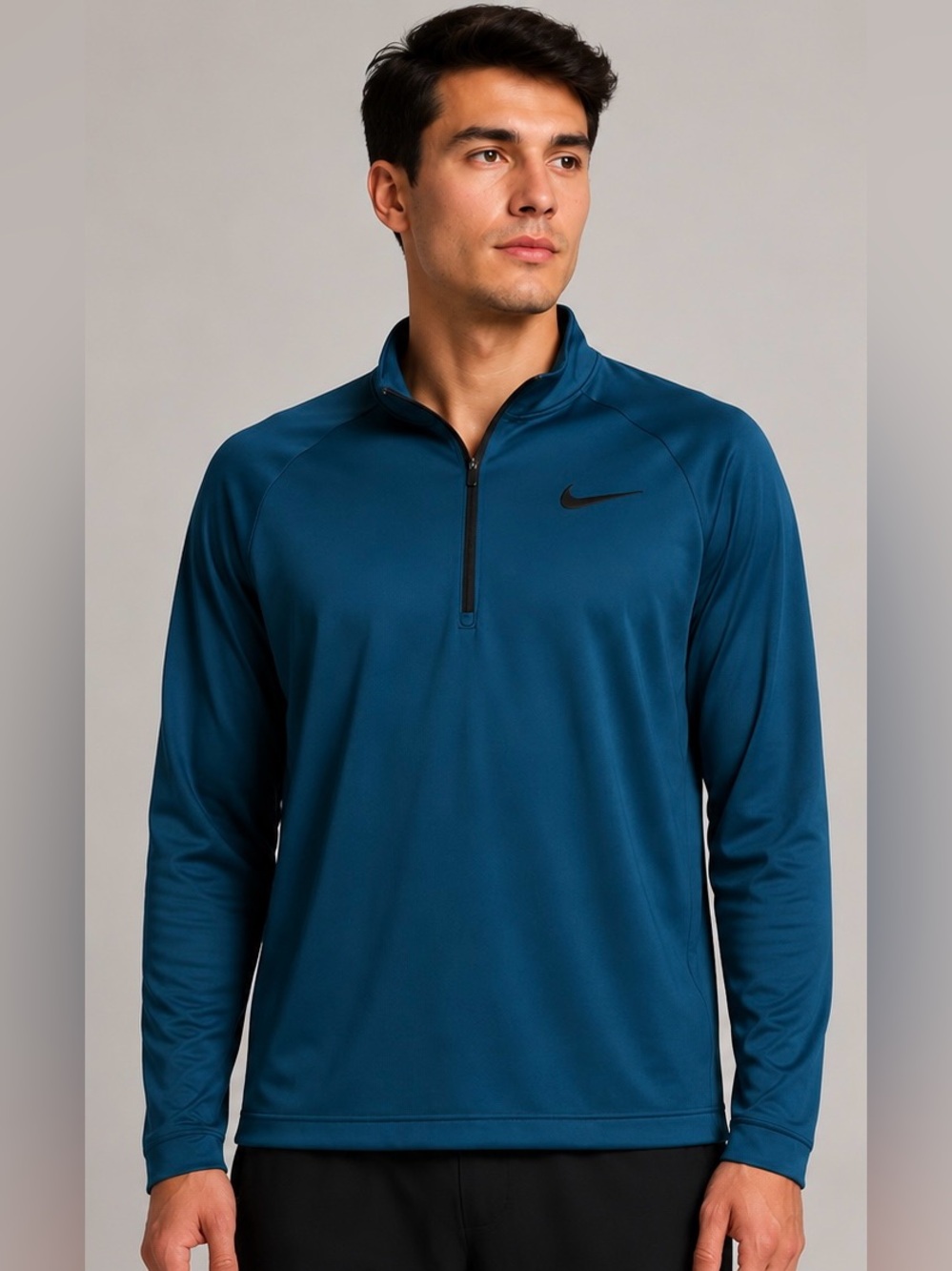 Nike Dri-FIT Quarter Zip Pullover Athletic Jacket - Teal Sz MT